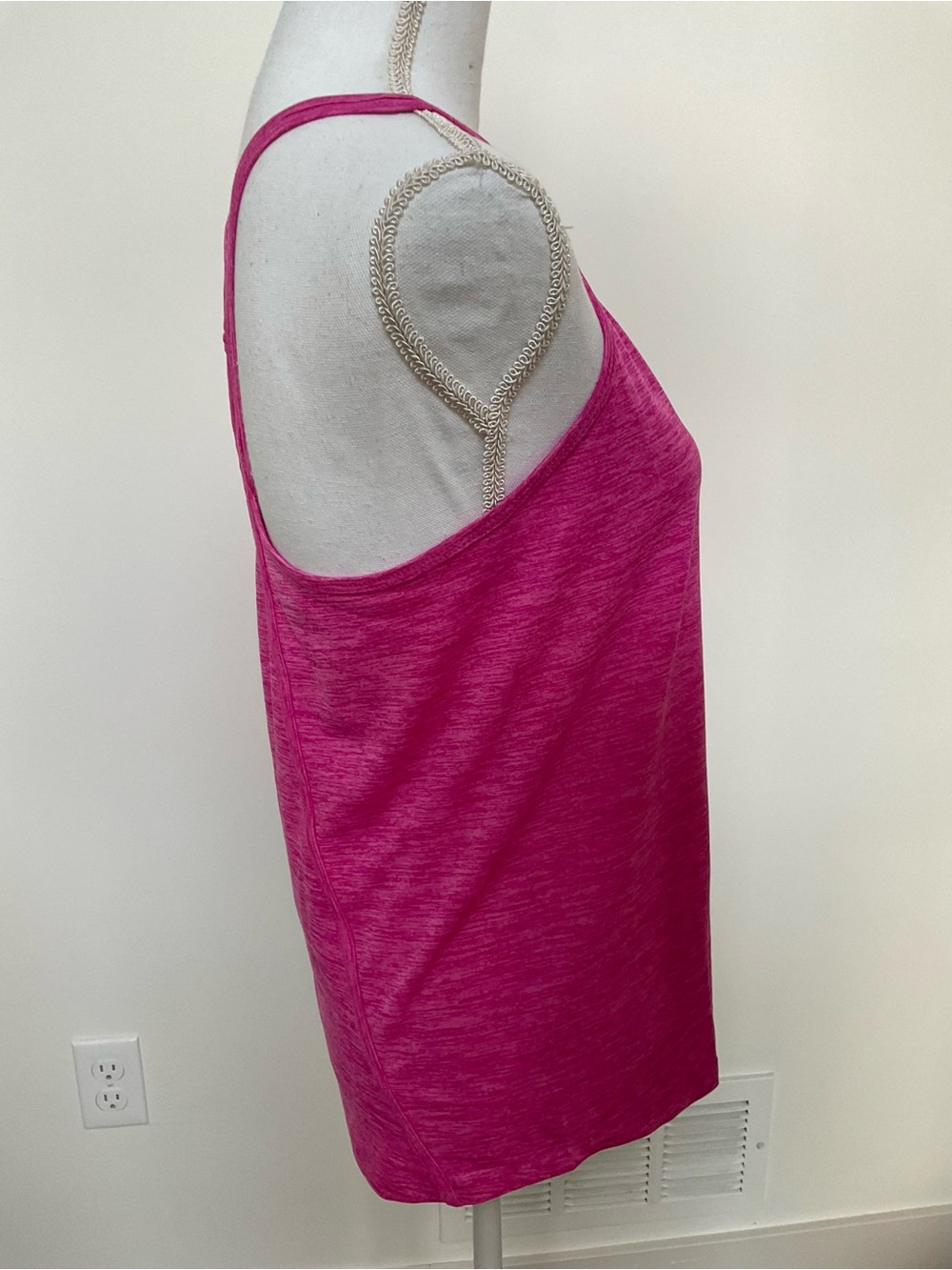 Layer 8 Double-Strap Heathered Fuchsia Tank - Picture 7 of 9